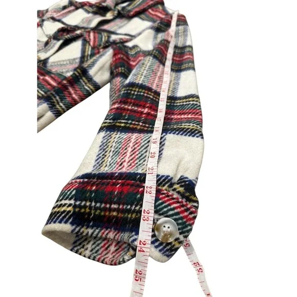 Ellison Shacket Shirt Jacket Womens Size S Red Green White Plaid Tartan - Picture 10 of 10